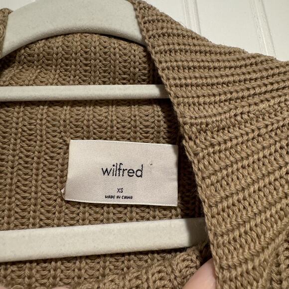 Wilfred Tan Montpellier Mock Neck Sweater Merino Wool Size XS - Picture 4 of 6
